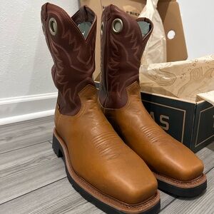Tecovas Tan and Brown LongHaul Men’s Western Boots